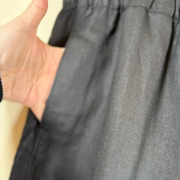 American Giant Women's Easy Linen Pant Size Medium Meteorite Cropped Minimalist - Picture 6 of 9